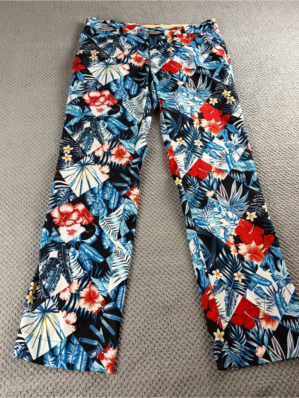 Loudmouth Golf pants Blue Black Red Floral print 32x32